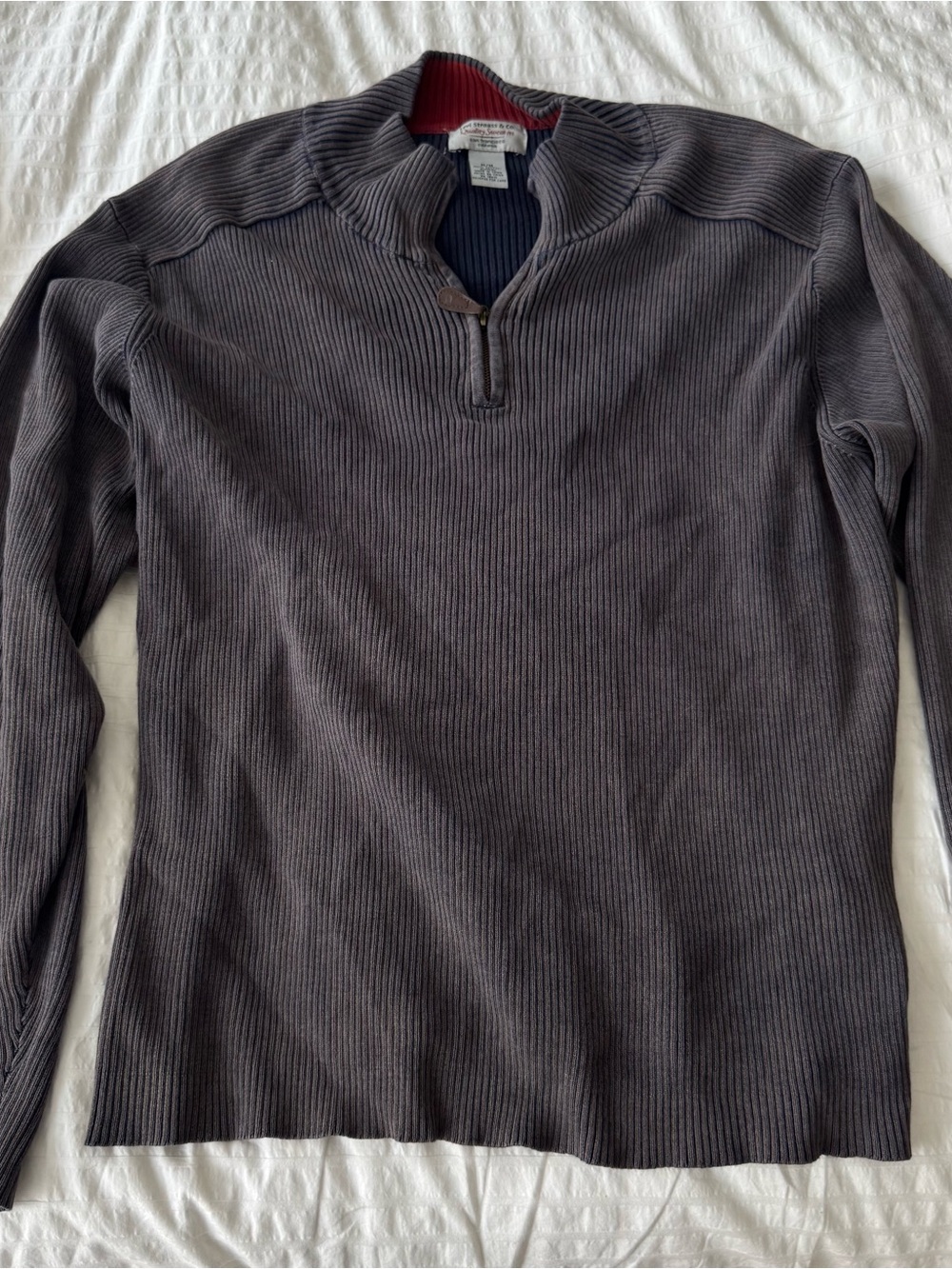Men's Ribbed Quarter-Zip Sweater - Gray